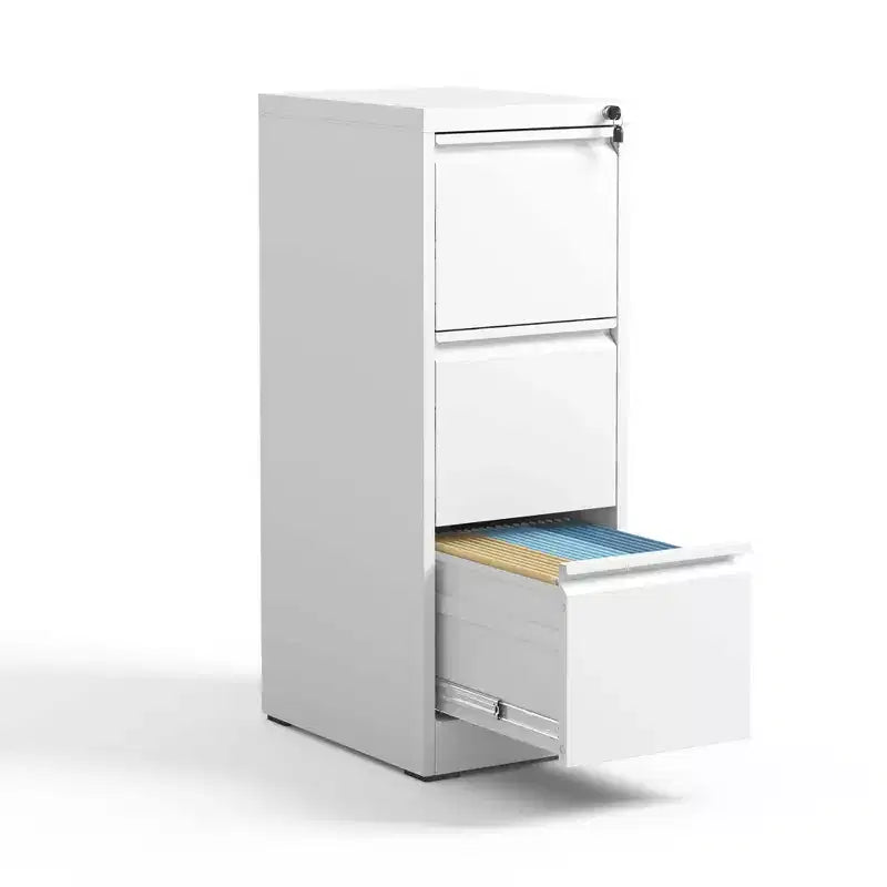 3 Drawer Metal Vertical File Cabinet with Lock Office Home Steel File Cabinet
