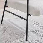 Chenille Upholstered Single Sofa with Side Table