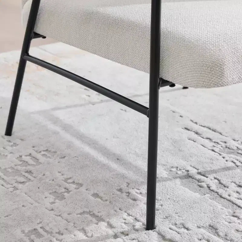 Chenille Upholstered Single Sofa with Side Table