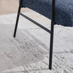 Chenille Upholstered Single Sofa with Side Table