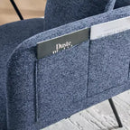 Chenille Upholstered Single Sofa with Side Table