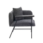 Chenille Upholstered Single Sofa with Side Table