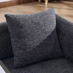 Chenille Upholstered Single Sofa with Side Table