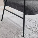 Chenille Upholstered Single Sofa with Side Table