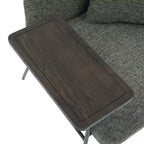Chenille Upholstered Single Sofa with Side Table