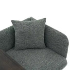 Chenille Upholstered Single Sofa with Side Table