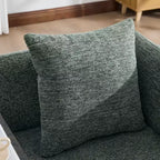 Chenille Upholstered Single Sofa with Side Table