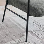 Chenille Upholstered Single Sofa with Side Table