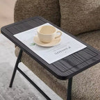 Chenille Upholstered Single Sofa with Side Table