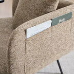 Chenille Upholstered Single Sofa with Side Table