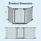 Adjustable Pet Gate with Locking Door - Expandable to 201.6 Inches, 3-8 Panel Metal Dog Barrier, Freestanding Home Safety Fence