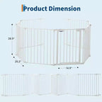 Adjustable Pet Gate with Locking Door - Expandable to 201.6 Inches, 3-8 Panel Metal Dog Barrier, Freestanding Home Safety Fence