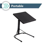Adjustable Height Folding Tray Table Black