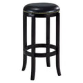 Cordova Swivel 24" Counter Height Barstool Hardwood/Black - Boraam: Brass Nailhead Trim, Durable Flared Legs
