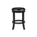 Swivel 24" Counter Height Barstool Hardwood/Black - : Brass Nailhead Trim, Durable Flared Legs