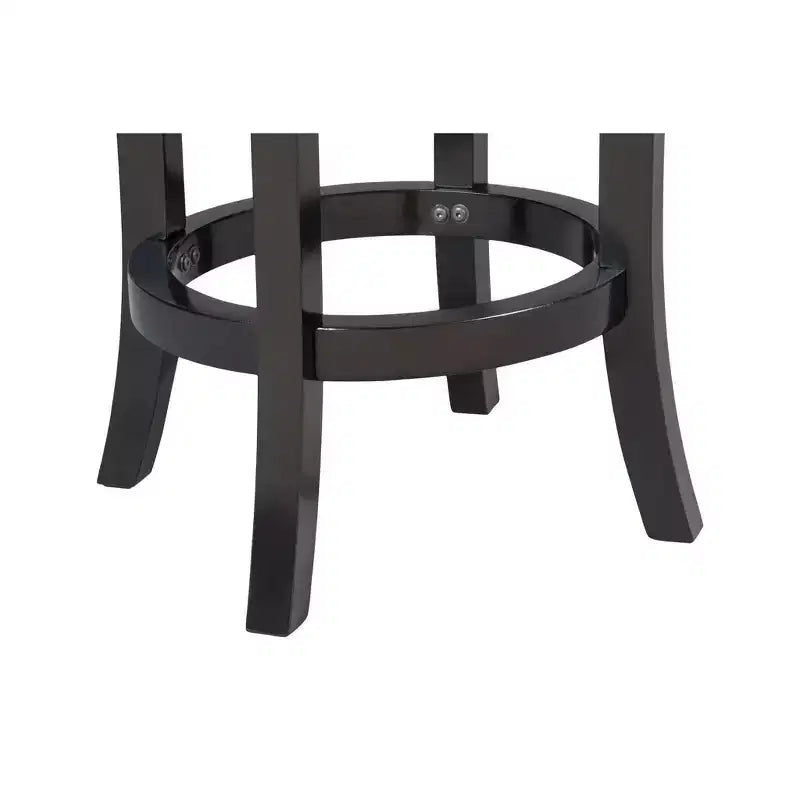 Swivel 24" Counter Height Barstool Hardwood/Black - : Brass Nailhead Trim, Durable Flared Legs