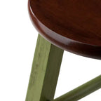 24"Ivy Counter Height Barstool - Green - : Round, Backless, Wood Frame, Spot Clean, Fixed Height