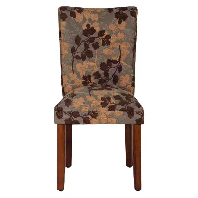 Parsons Dining Chair Brown/Tan - HomePop: Upholstered, Wood Legs, Foam Cushion, Spot Clean, K1136-F975