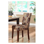Dining Chair Brown/Tan - : Upholstered, Wood Legs, Foam Cushion, Spot Clean