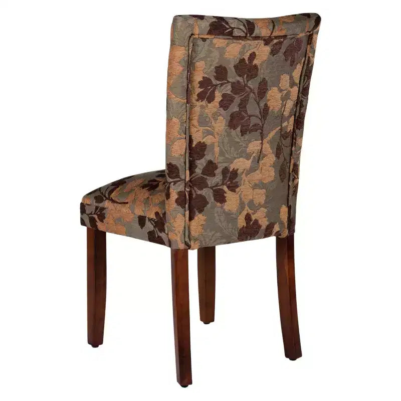 Dining Chair Brown/Tan - : Upholstered, Wood Legs, Foam Cushion, Spot Clean