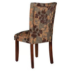 Dining Chair Brown/Tan - : Upholstered, Wood Legs, Foam Cushion, Spot Clean