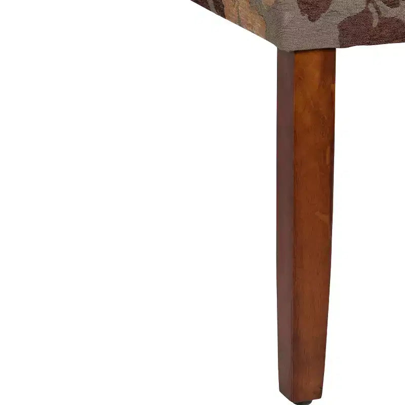 Dining Chair Brown/Tan - : Upholstered, Wood Legs, Foam Cushion, Spot Clean