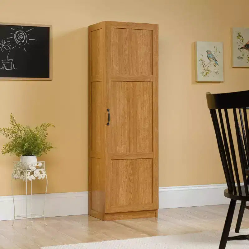 Pantry Storage Cabinet Highland Oak - : Traditional Style, 3 Adjustable Shelves, Particle Board Construction