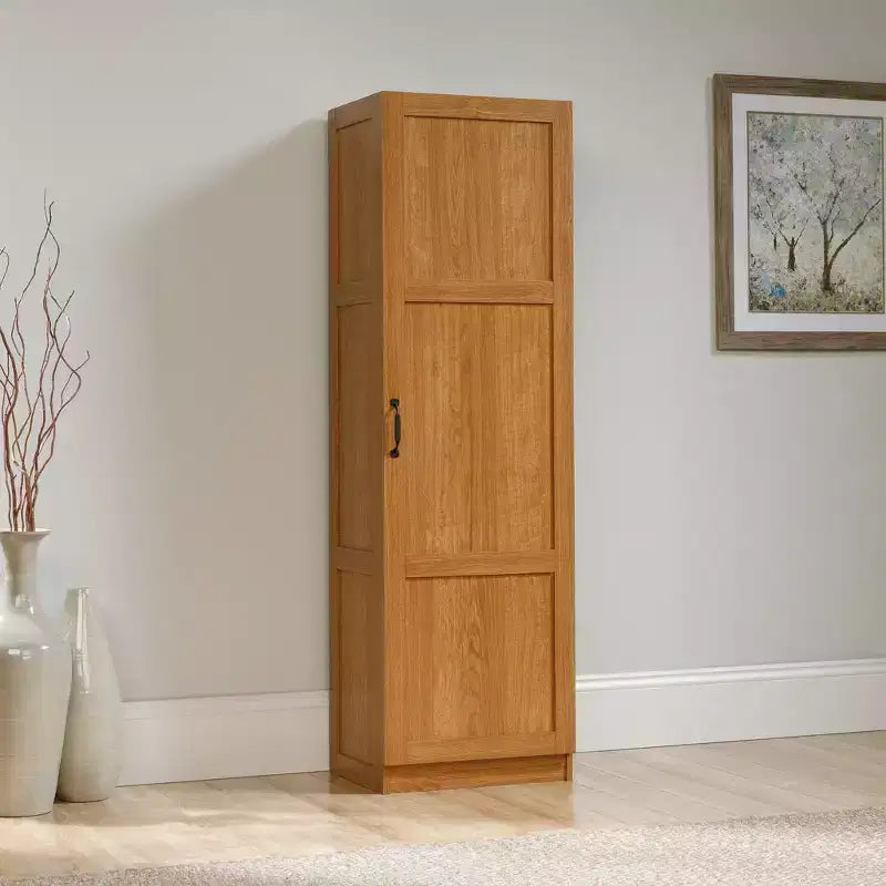 Pantry Storage Cabinet Highland Oak - : Traditional Style, 3 Adjustable Shelves, Particle Board Construction