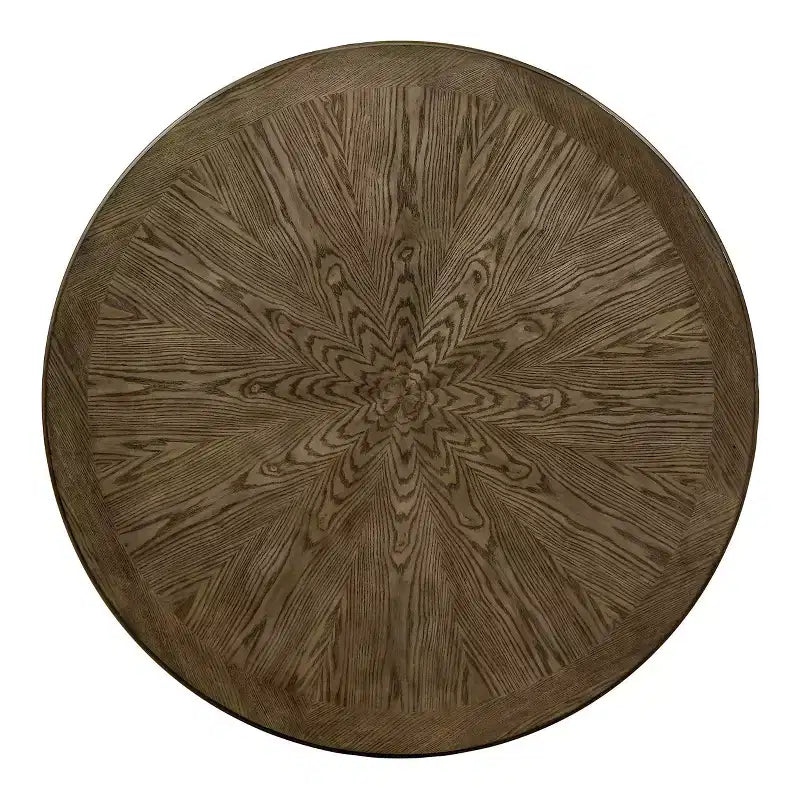 HOMES: Inside + Out Transitional Round Dining Table Light Oak
