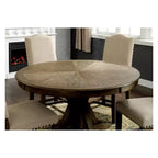 HOMES: Inside + Out Transitional Round Dining Table Light Oak