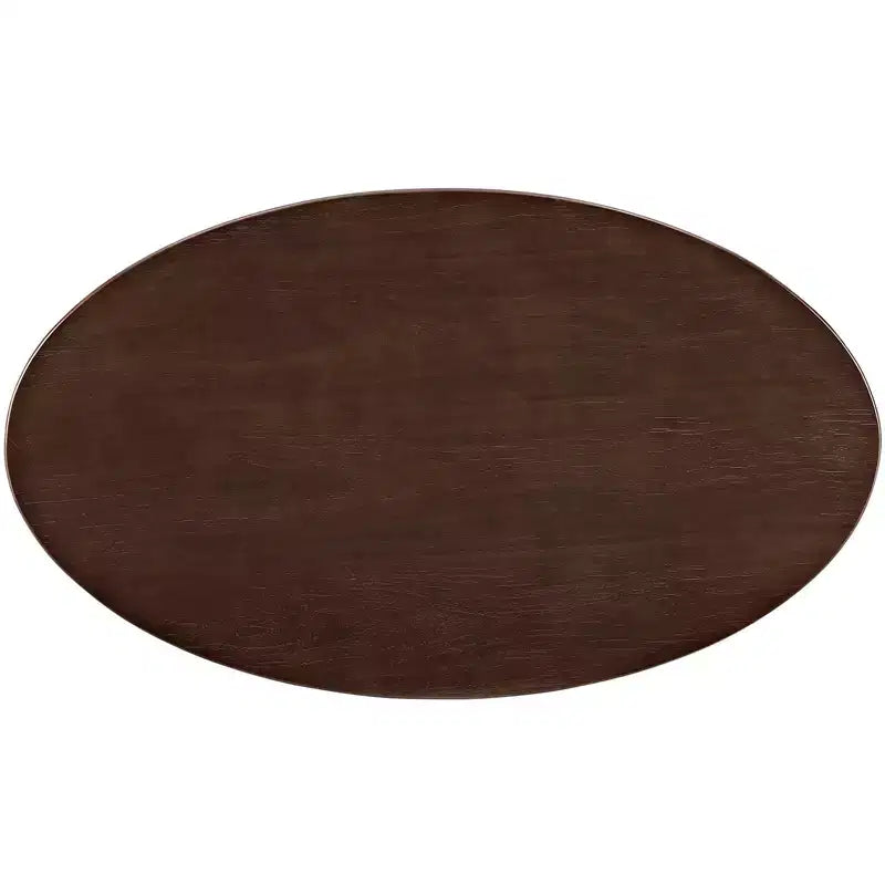 48" Oval Walnut Dining Table Walnut - : Sleek Modern Pedestal, Seats 4