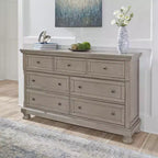 Dresser Light Gray - : Traditional 7-Drawer Storage