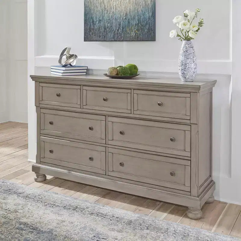 Dresser Light Gray - : Traditional 7-Drawer Storage