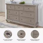 Dresser Light Gray - : Traditional 7-Drawer Storage