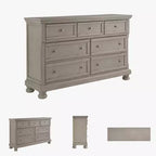 Dresser Light Gray - : Traditional 7-Drawer Storage