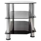 Glass Shelves TV Stand for TVs up to 42" Black