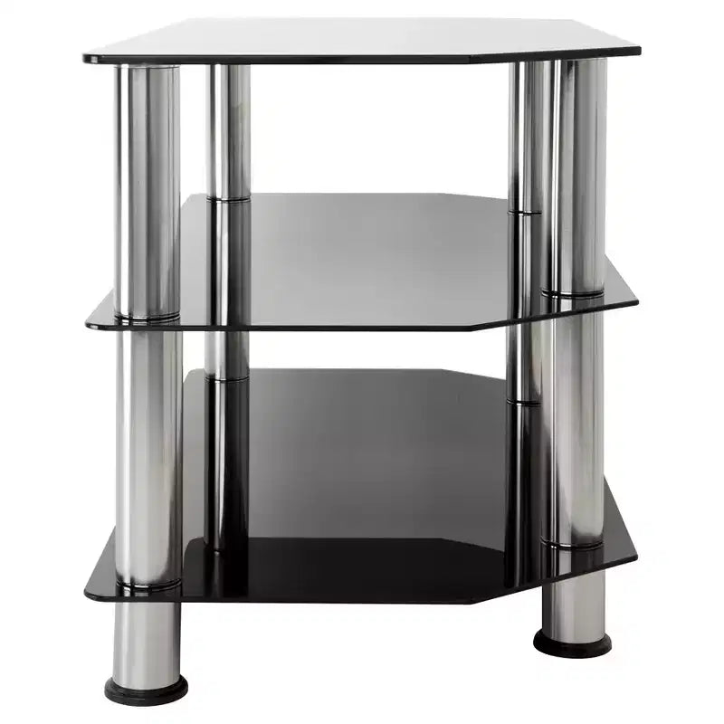 Glass Shelves TV Stand for TVs up to 42" Black