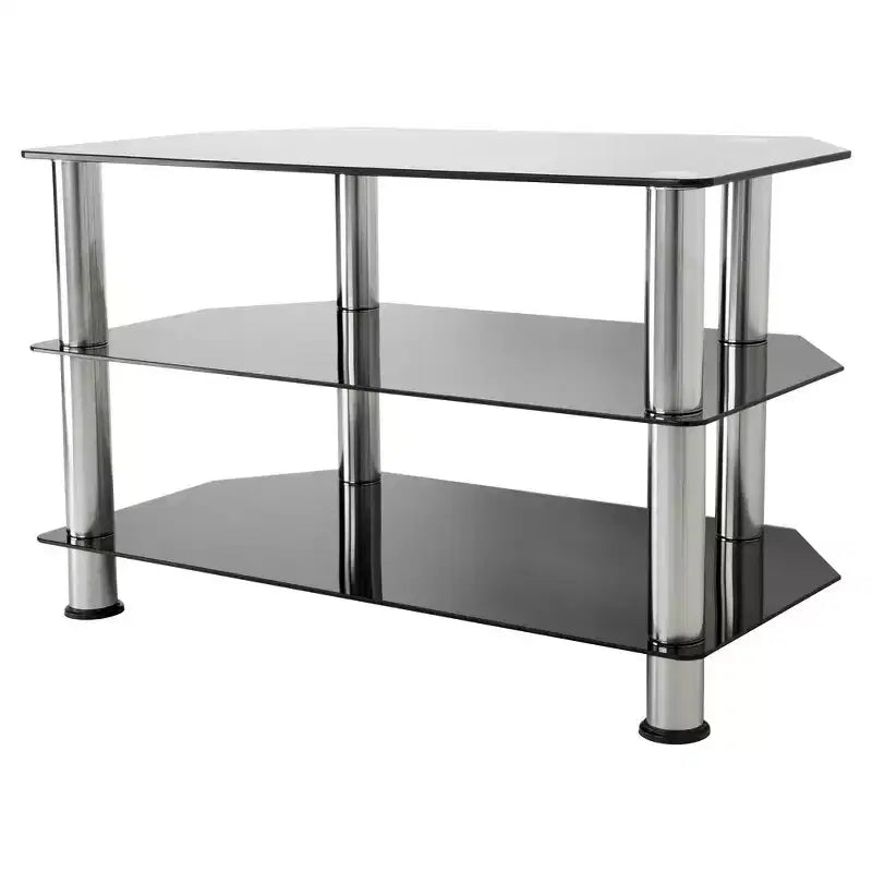 Glass Shelves TV Stand for TVs up to 42" Black