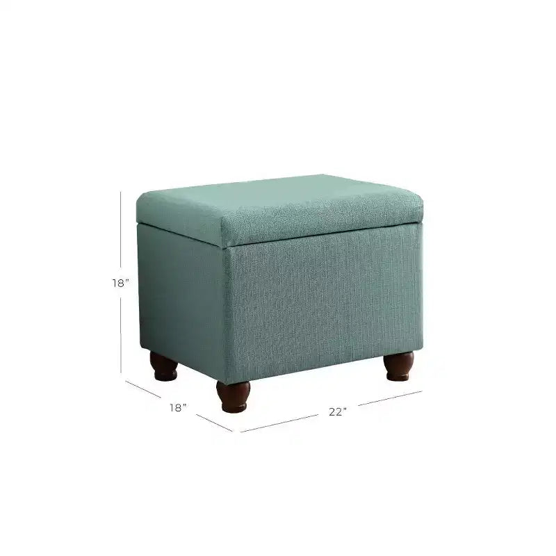 Storage Ottoman Bench Aqua