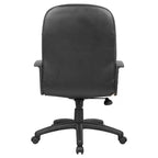 Executive Leather Budget Chair Black - : Swivel, Lumbar Support, 250lb Capacity