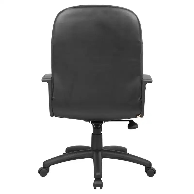 Executive Leather Budget Chair Black - : Swivel, Lumbar Support, 250lb Capacity