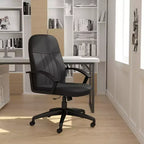 Mid Back Fabric Managers Chair Black - : Ergonomic, Swivel, Adjustable Height, Metal Frame