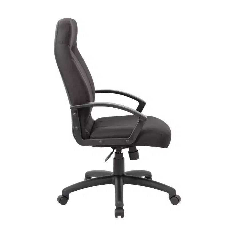 Mid Back Fabric Managers Chair Black - : Ergonomic, Swivel, Adjustable Height, Metal Frame