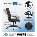 Mid Back Fabric Managers Chair Black - : Ergonomic, Swivel, Adjustable Height, Metal Frame