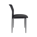 Mesh Guest Chair Black - : Armless, Stackable, Metal Frame