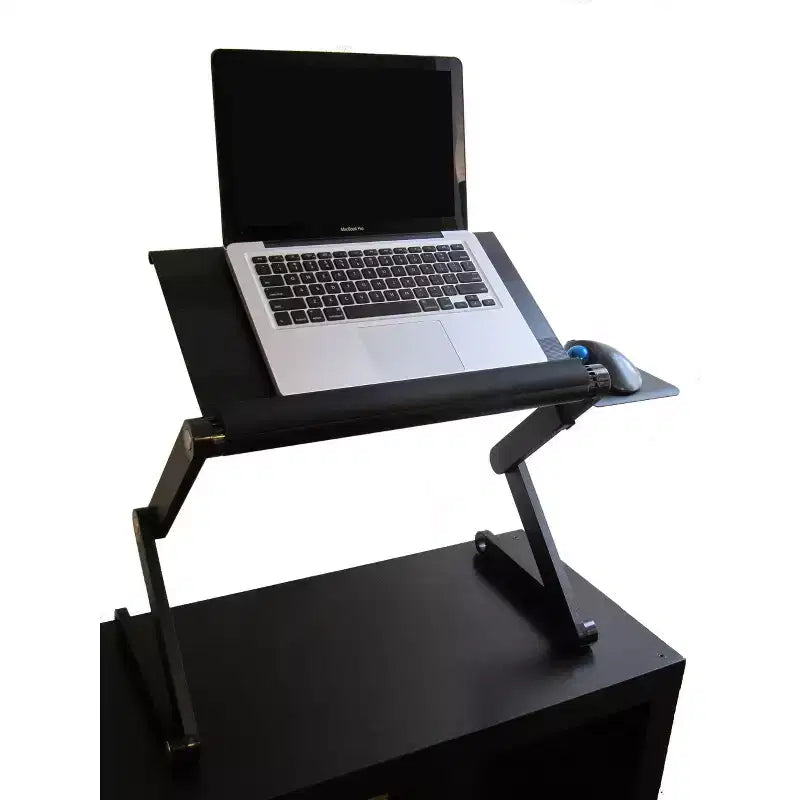 Adjustable Laptop Cooling Stand & Lap Desk Black - : Ergonomic, Aluminum, USB Ports