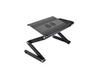 Adjustable Laptop Cooling Stand & Lap Desk Black - : Ergonomic, Aluminum, USB Ports