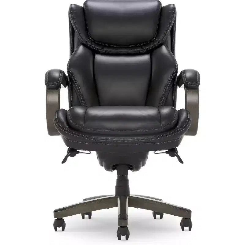 Dearden Big & Tall Executive Chair Bonded Leather Black - La-Z-Boy: Ergonomic, Adjustable, Comfort Core