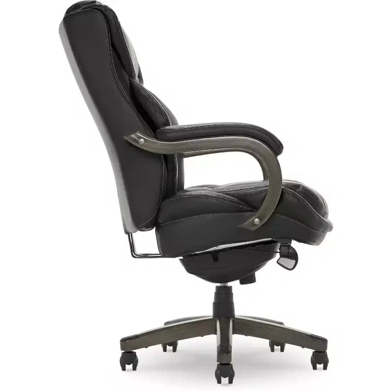 Big & Tall Executive Chair Bonded Leather Black - : Ergonomic, Adjustable, Comfort Core