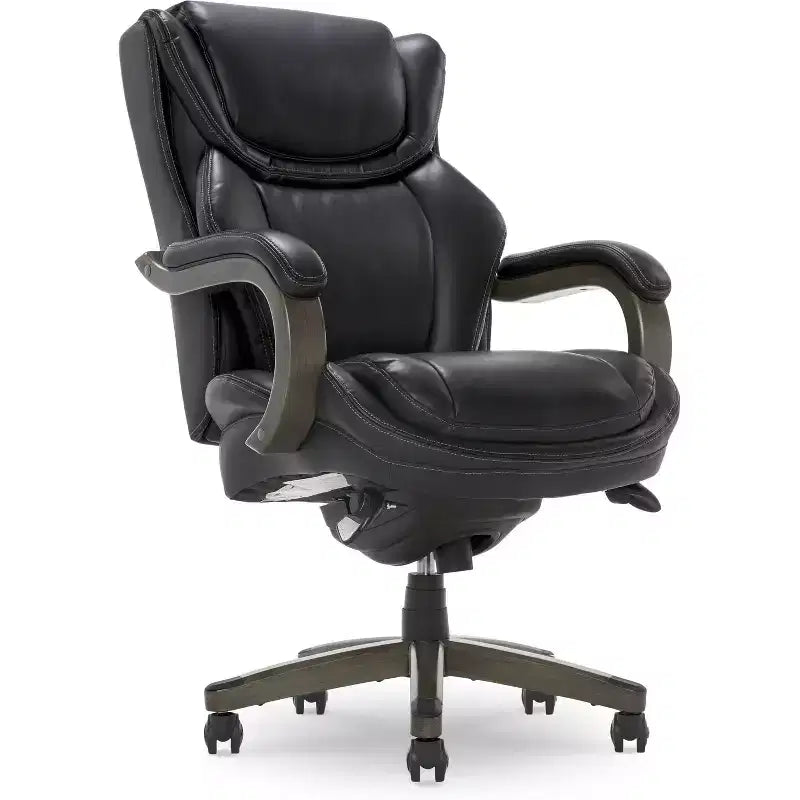 Big & Tall Executive Chair Bonded Leather Black - : Ergonomic, Adjustable, Comfort Core